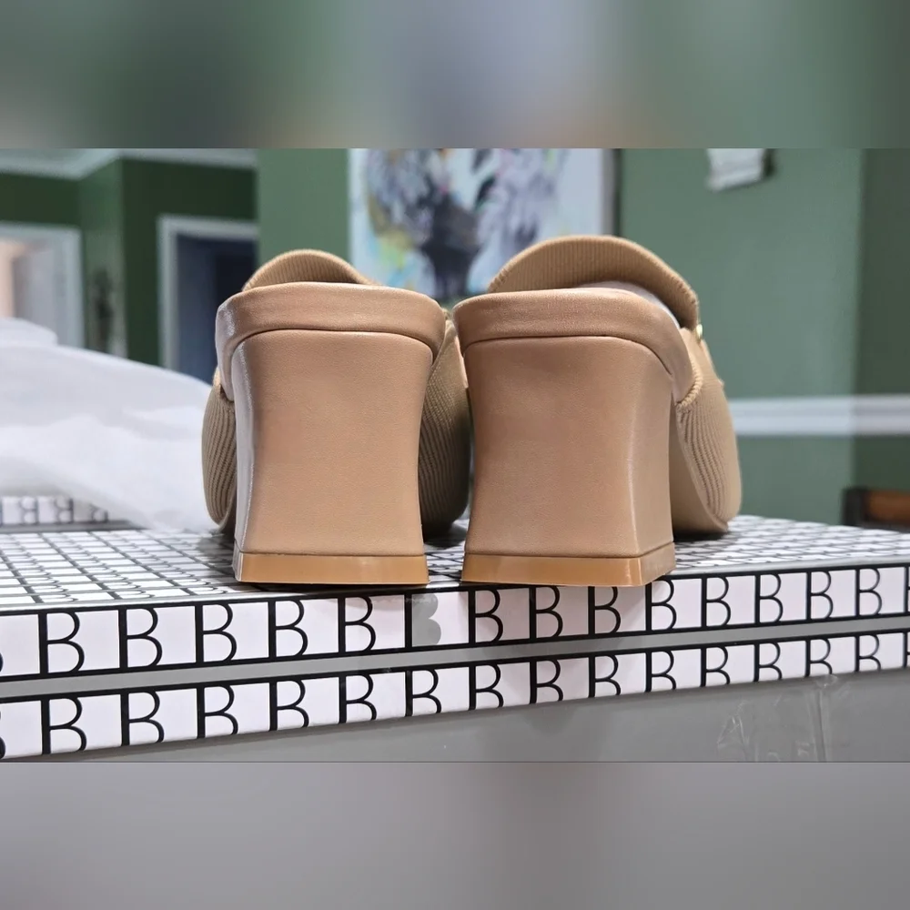 Knit Pointed Toe Chunky Heel Mules #962, 963 - Picture 3 of 16